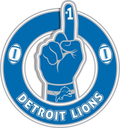 Number One Hand Detroit Lions logo iron on paper